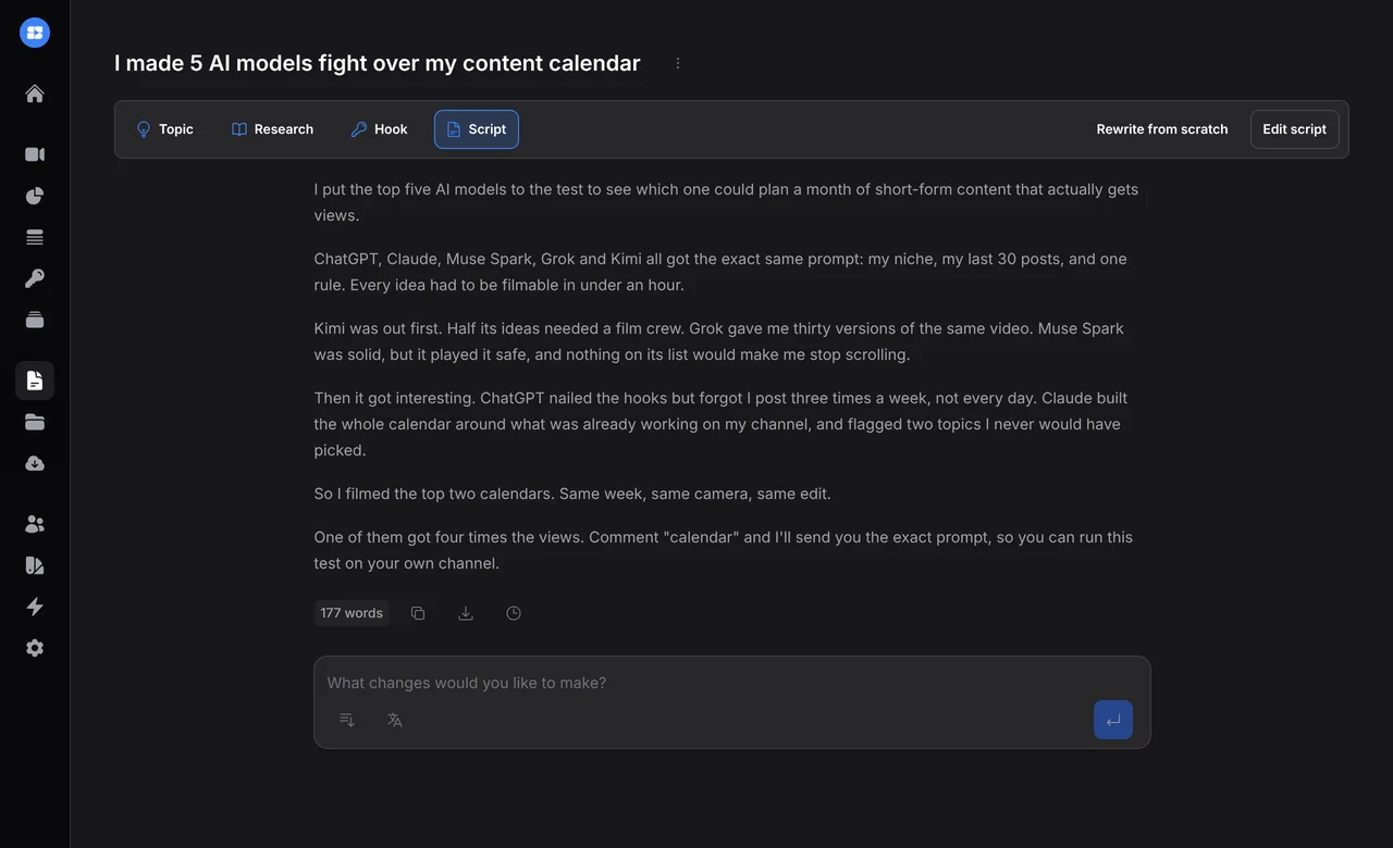 Sandcastles Writer agent: drafts the script