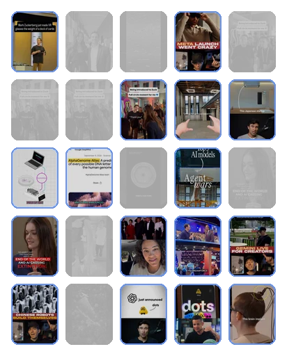 The week's 25 videos, with the ones the Curator agent kept highlighted
